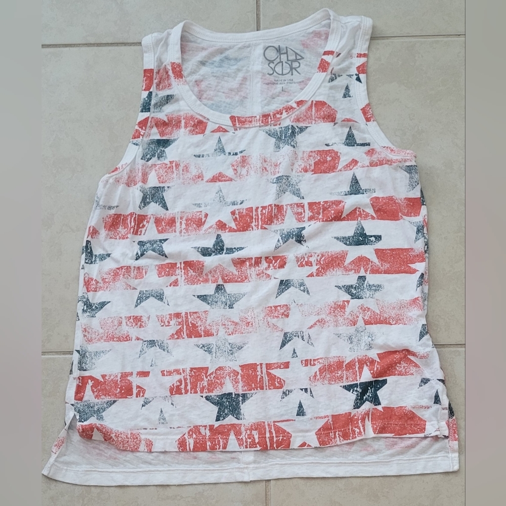 Chaser Brand,Stars & Stripes, Racer Back, Large Tank Top Excellent Condition 👌